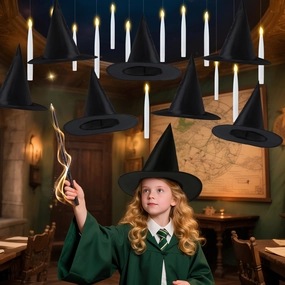 Scary Ornaments Mysterious Ornaments 20Pcs Halloween Floating Candles and Witch Hat