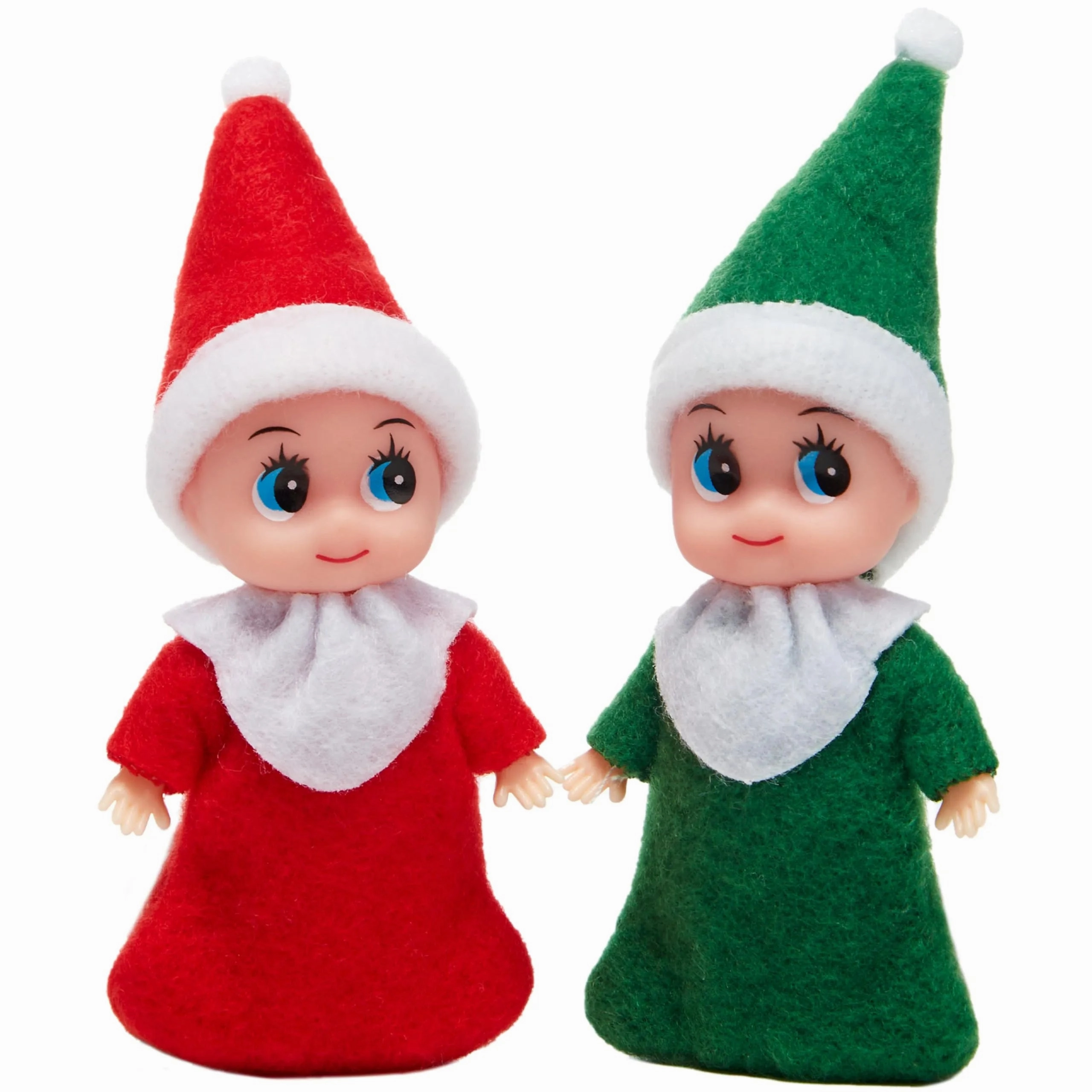 Christmas 2Pcs Tiny Elf Doll Christmas with 1 red and 1 Green elf Doll Frightening Lights