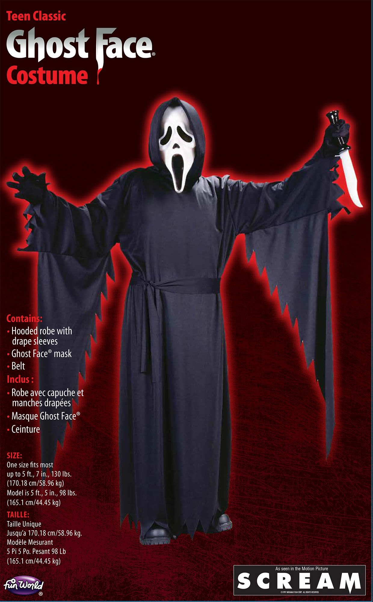 Teen-Sized Classic Ghost Face Costume Eerie Treats