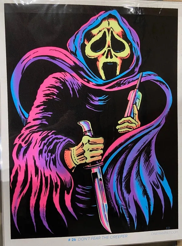 Scream Ghostface Blacklight Poster Spooky Masks Scary Crafts