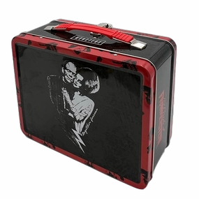 UNIVERSAL MONSTERS FRANKENSTEIN & THE BRIDE TIN TOTE Frightening Masks Wicked Figures