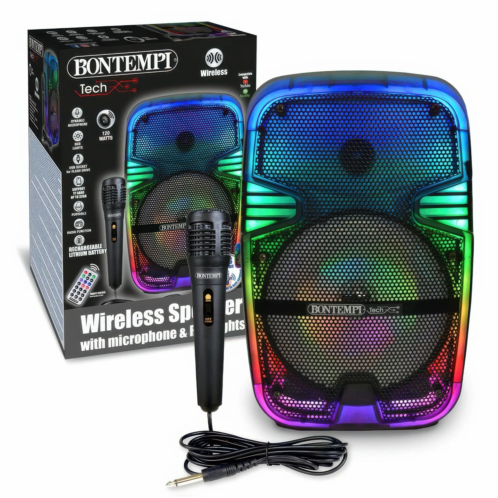 BONTEMPI Wireless Speaker with Microphone & RGB Lights Weekly Uncommon Stat Increase