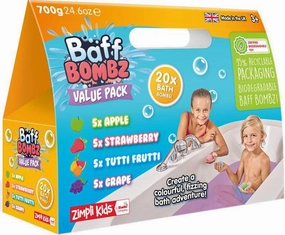 Zimpli Kids Baff Bath Bombz Round Mega Value Pack - 20 Pack 700g Regular Activity Cultural Research