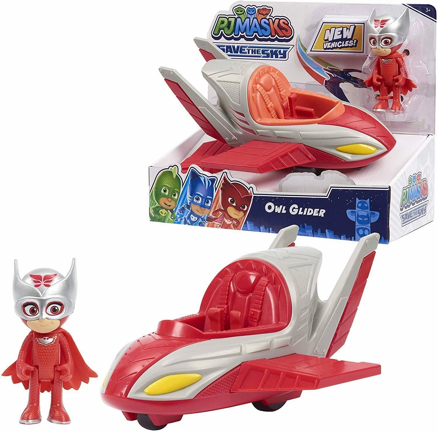 PJ Masks Save The Sky Owlette and Owl-Glider Playset Contemporary Spin