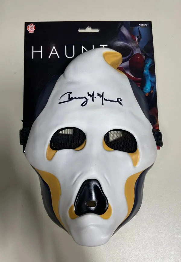 Mysterious Designs Fantastic Decorations Chaney Morrow Autographed HAUNT "Ghost" Mask (JSA Certified)