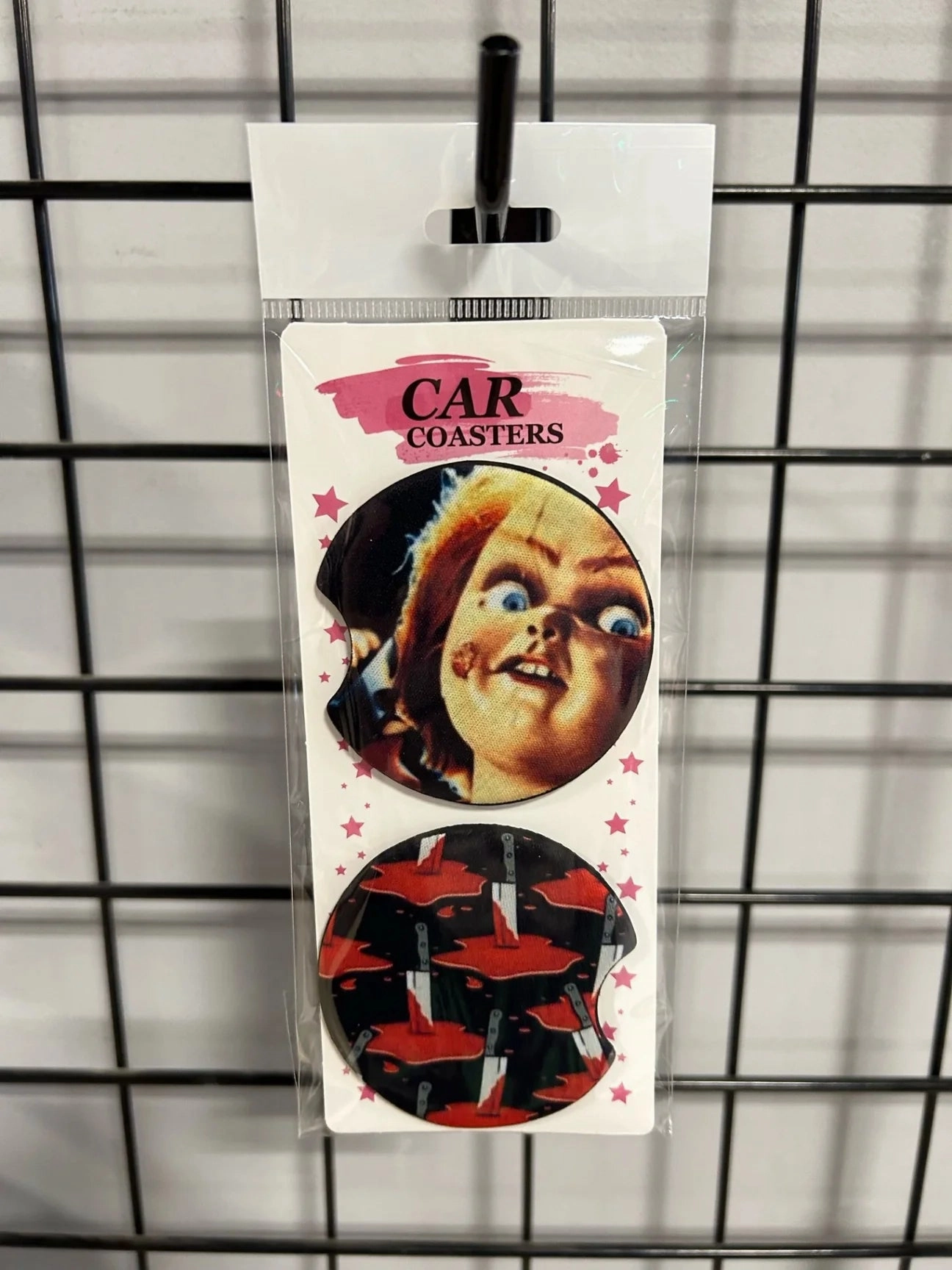 Scary Decorations Mysterious Decorations Chucky Bloody Knife Car Coasters