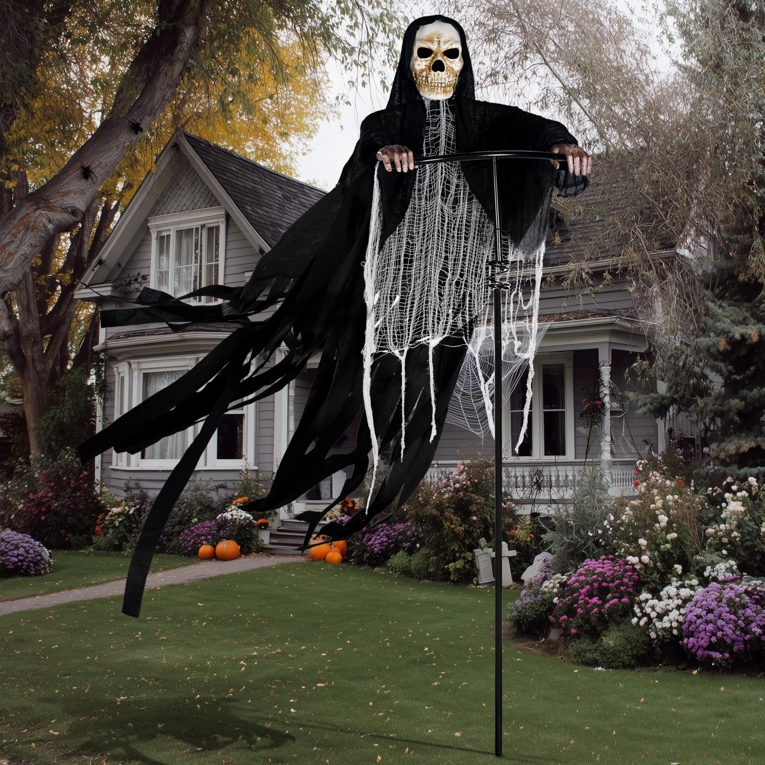 7Ft Halloween Grim Reaper Decorations Ghoulish Treats Whimsical Figures