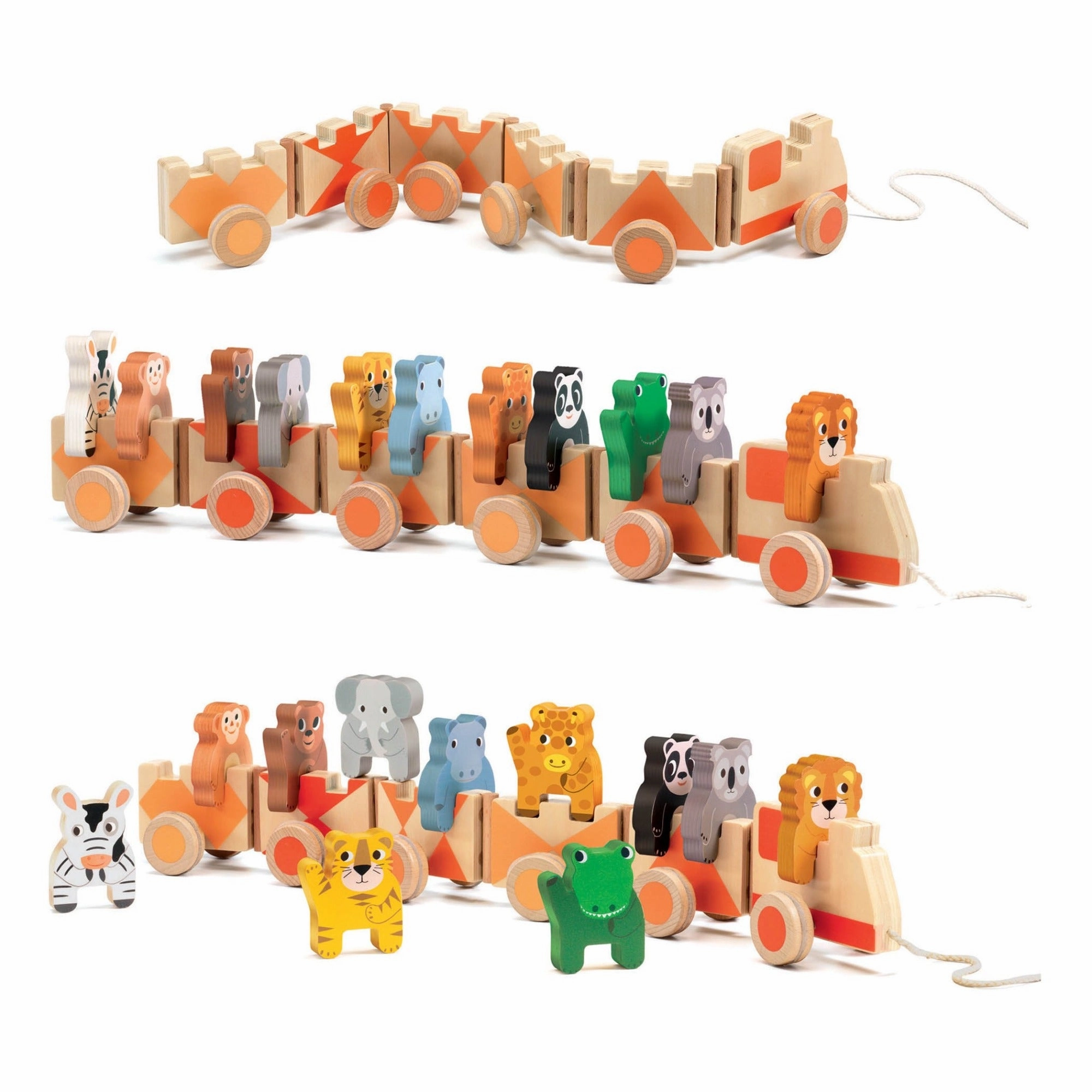 Trainimo Jungle Pull Train Clock Teaching