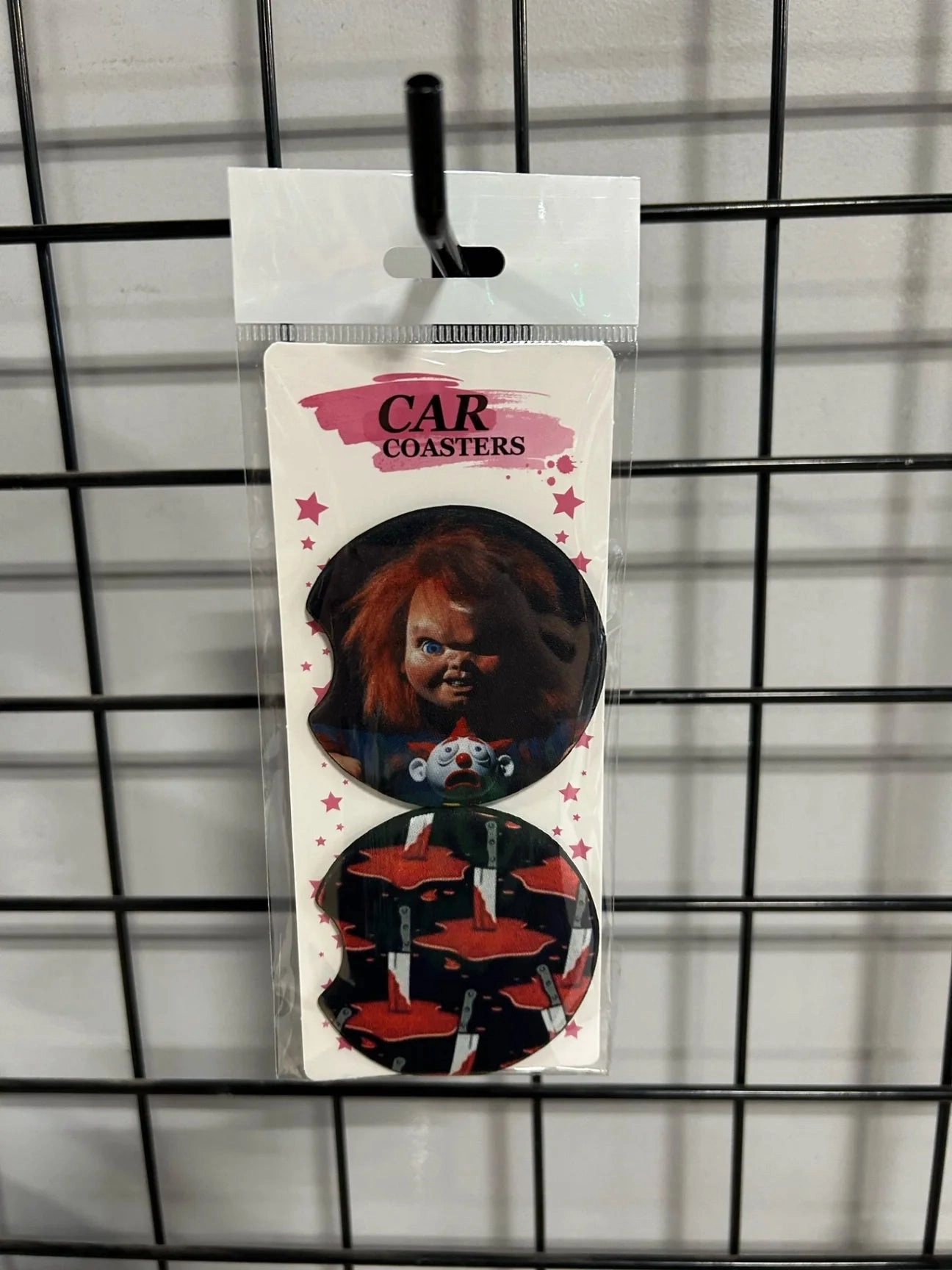 Ghoulish Decor Chucky Sorry Jack Car Coasters