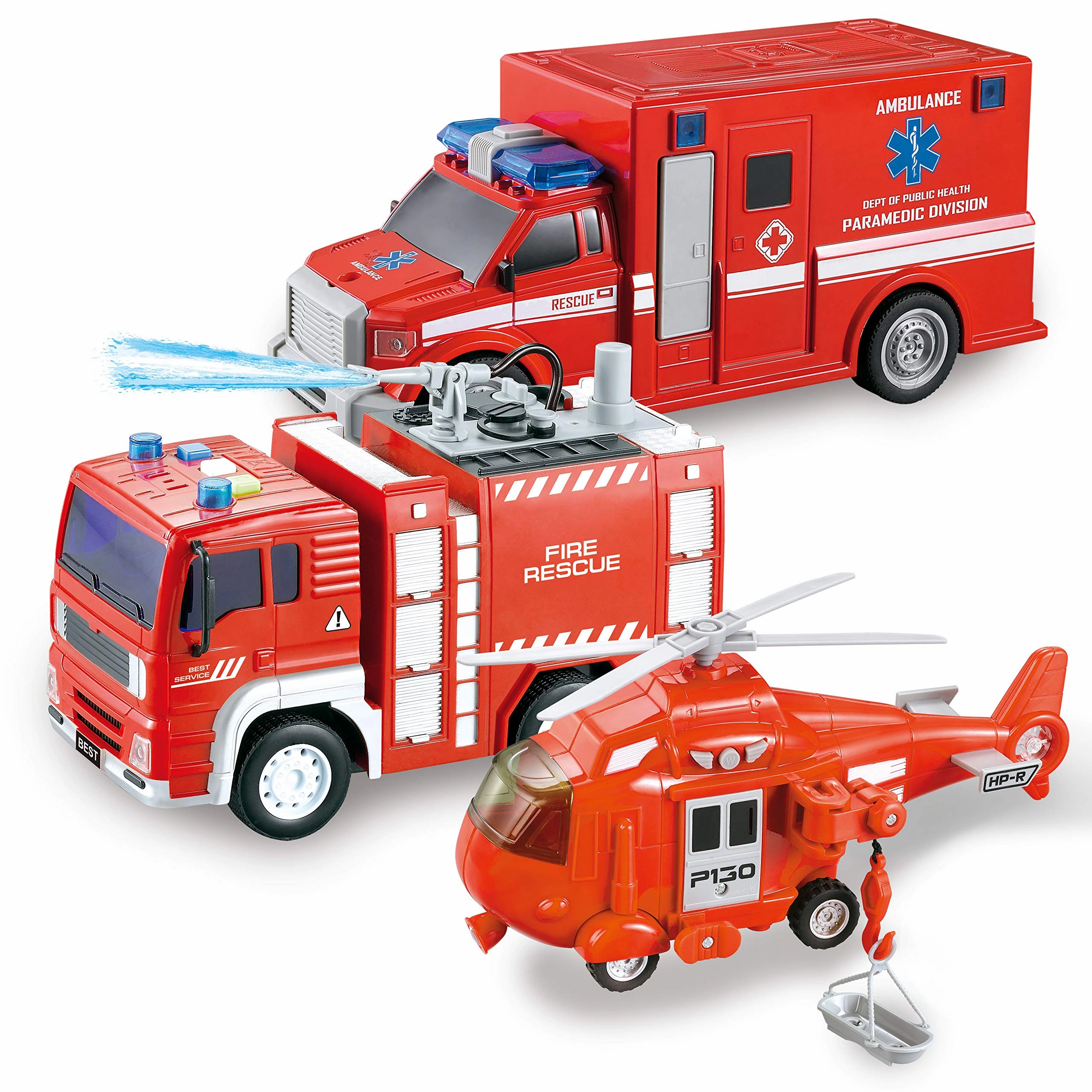 3 In 1 Fire Rescue Truck Car Set Sherlock Holmes