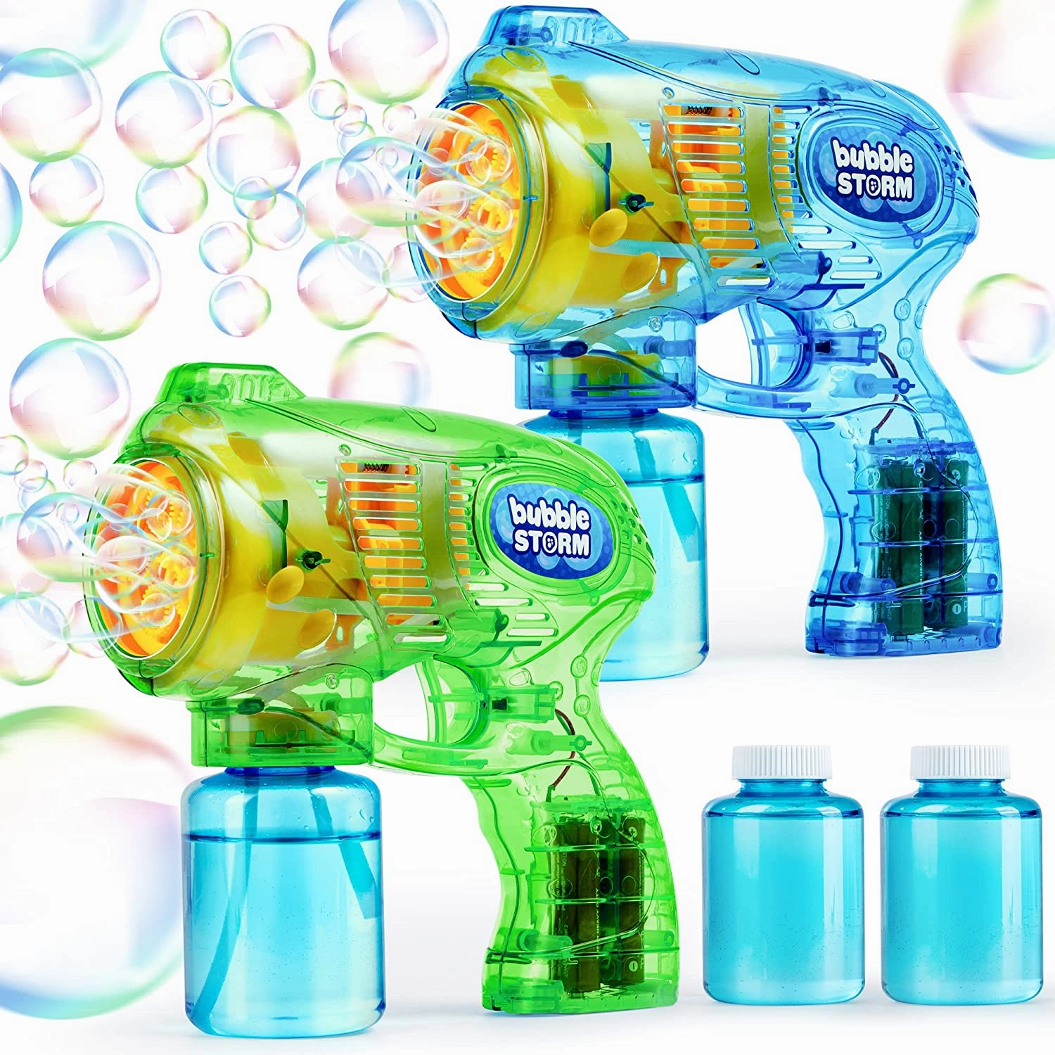 2 pieces Bubble Guns Green Blue Shape Identification Creativity boost