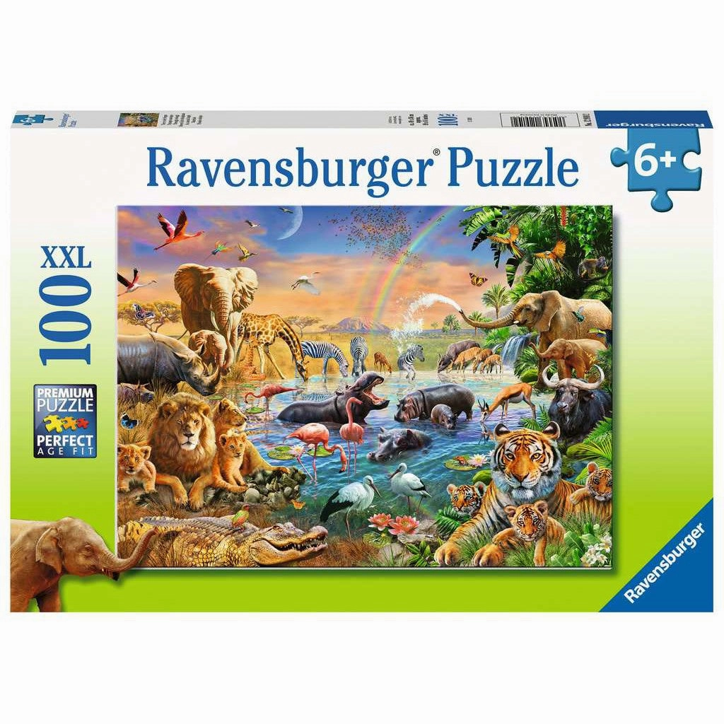 Savannah Jungle Waterhole 100pc Puzzle Geometry Set Cosmic Background