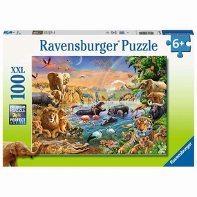 Savannah Jungle Waterhole 100pc Puzzle Geometry Set Cosmic Background