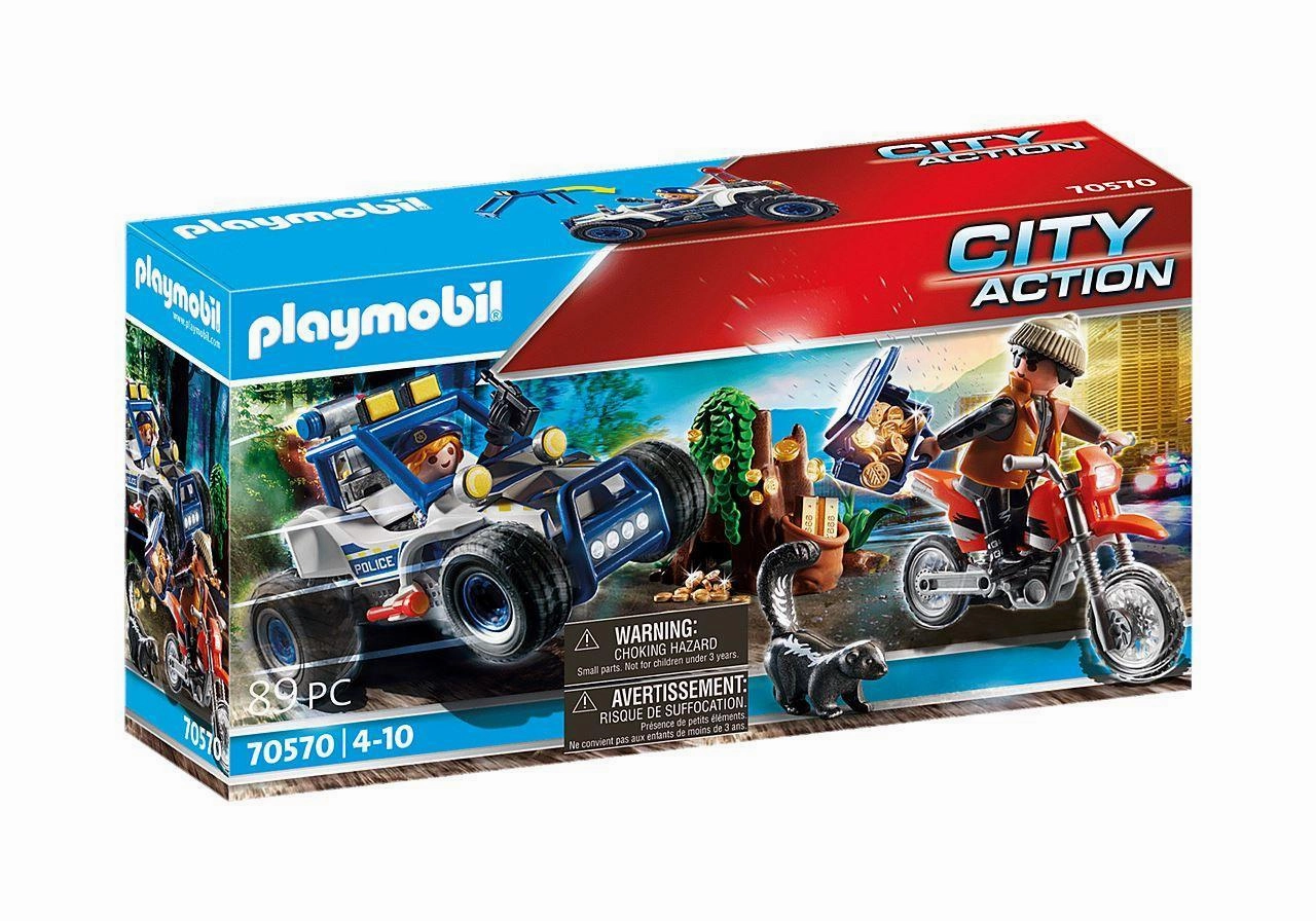 PLAYMOBIL 70570 CITY ACTION Police Off-Road Car with Jewel Thief Hype Building