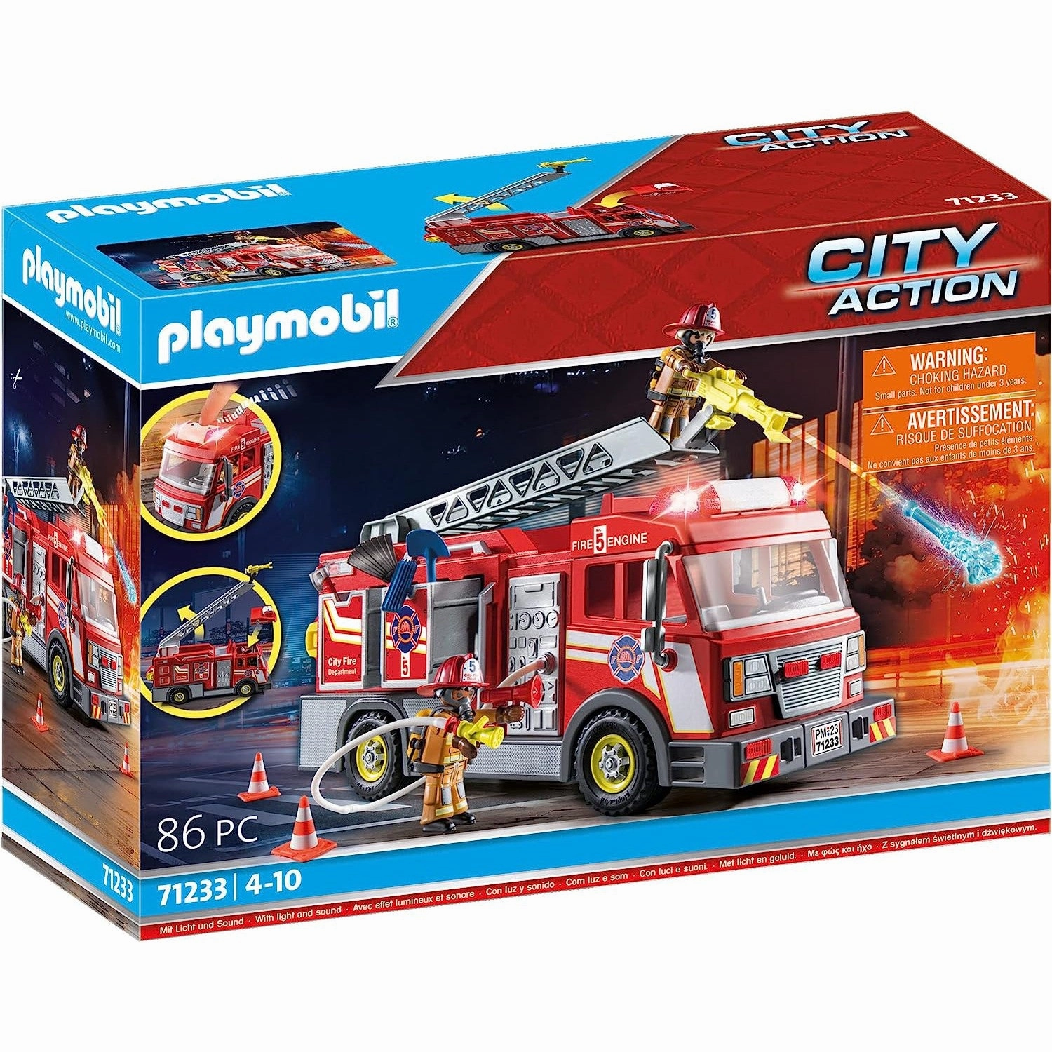 Regulation Comply Playmobil 71233 - Fire Truck with Flashing Lights