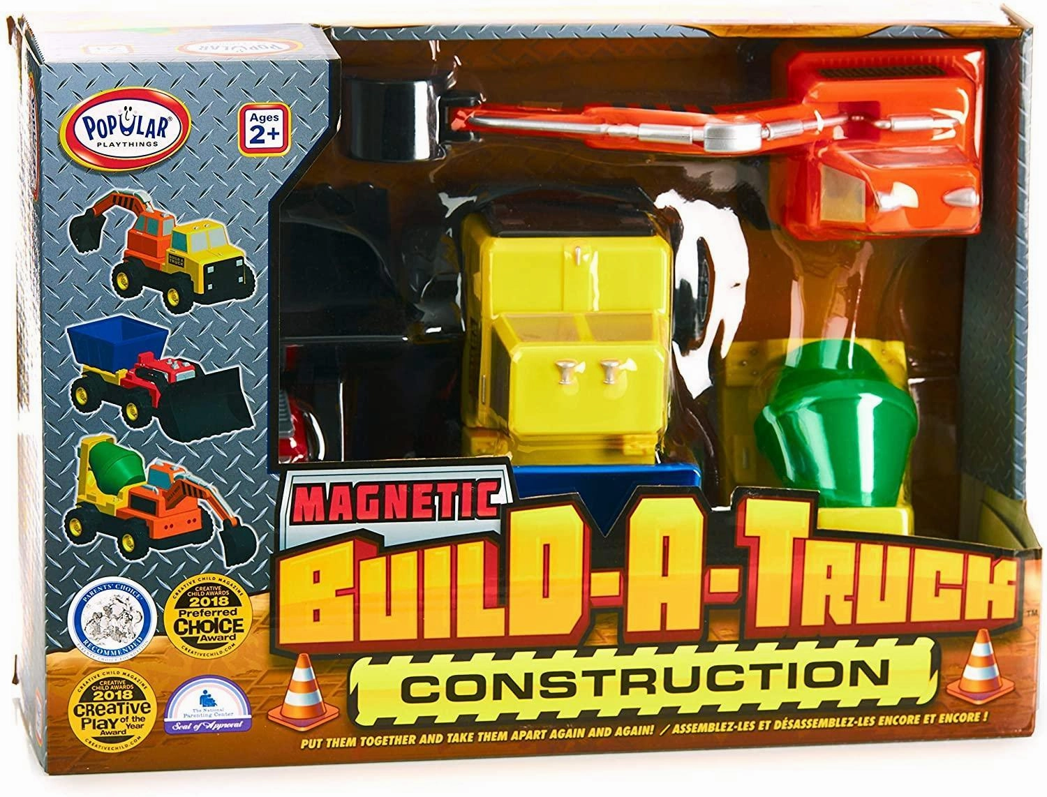 POPULAR PLAYTHINGS Magnetic Build-A-Truck Construction Magnetic Toy Play Set Completionist%