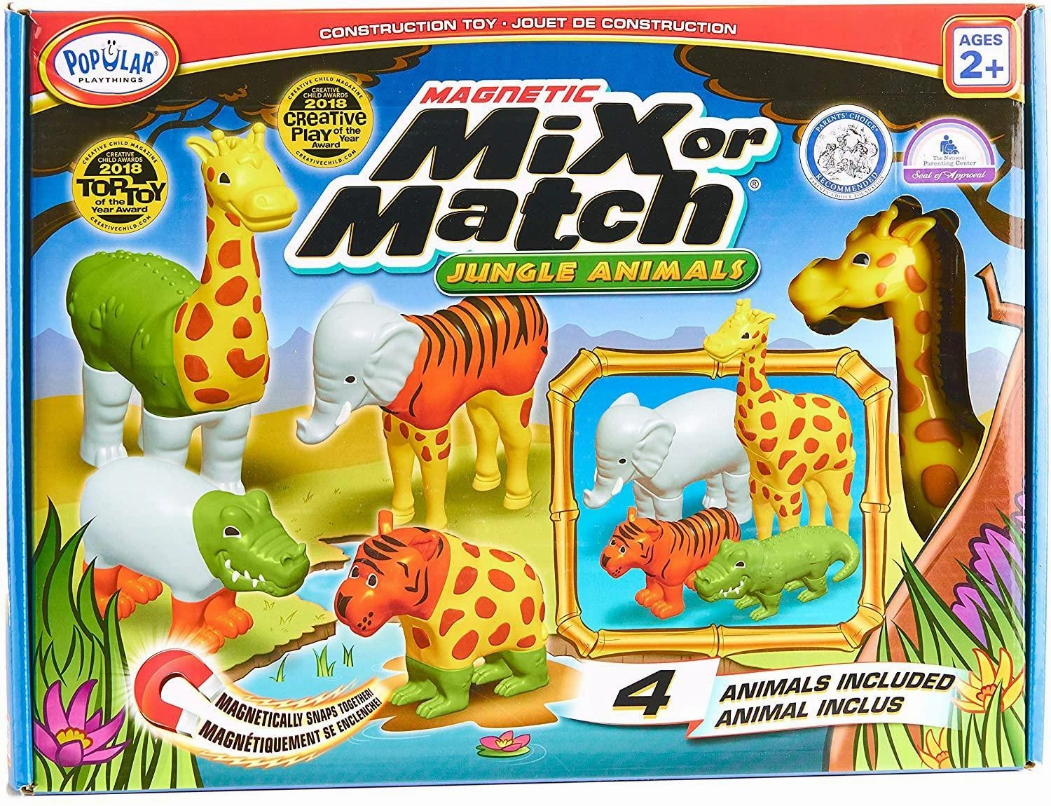 Content Warning Loot System POPULAR PLAYTHINGS Mix or Match Animals, Magnetic Toy Play Set, Jungle