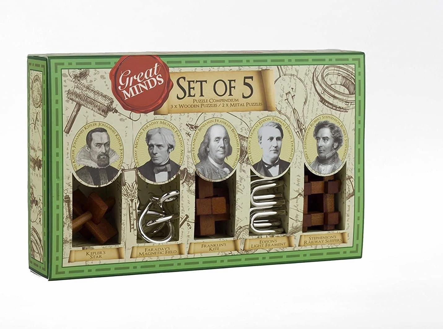 Professor Puzzle Great Minds Brain Teaser 5 Piece Set Patience Teach Farm Animal