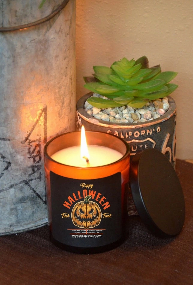 Playful Designs Frightening Figures Pumpkin Trick or Treat Halloween Candles - Drunk-O-Lantern Soy Wax Candle