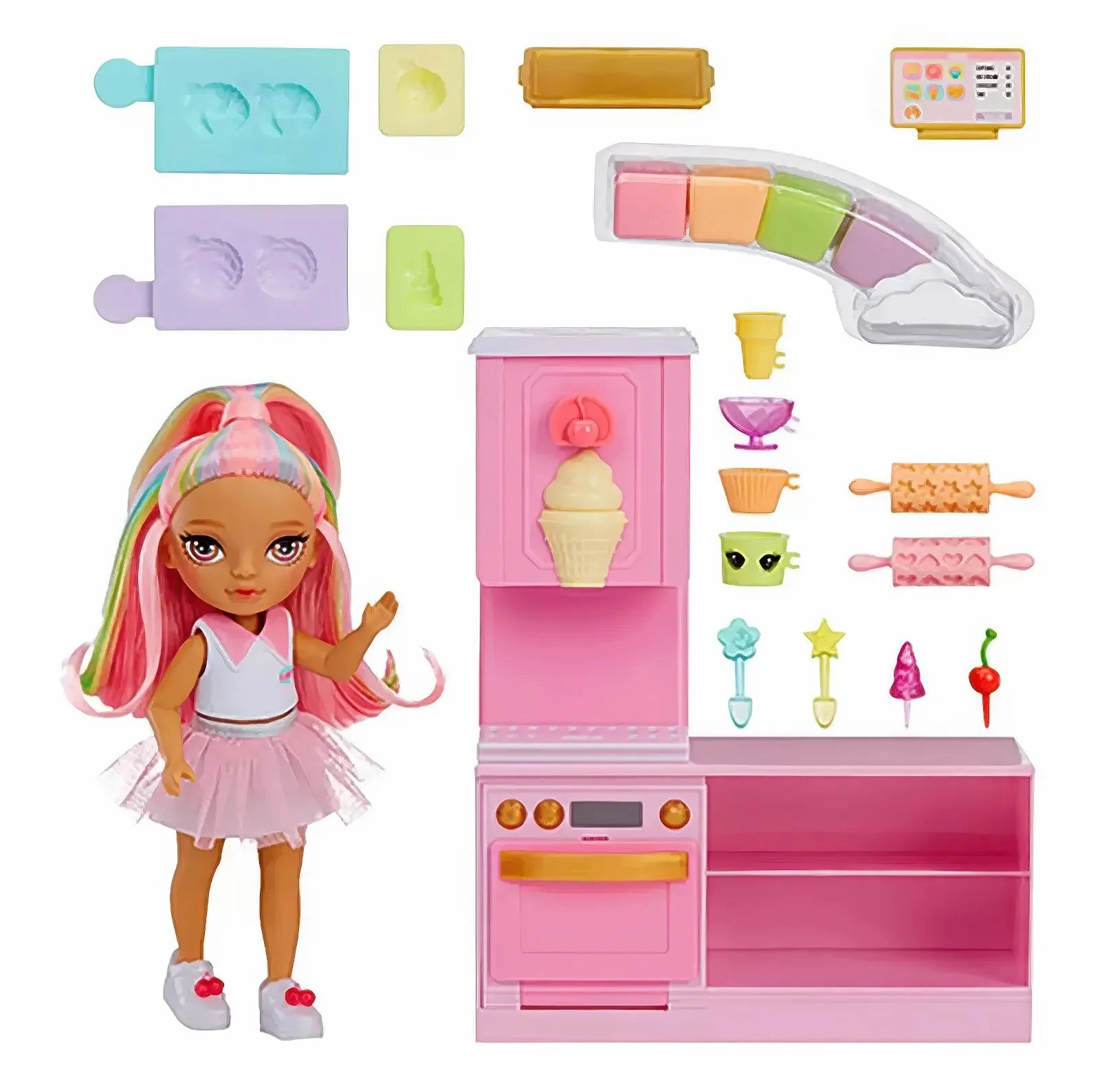 Rainbow High Dessert Shop with Littles Doll Kandy Playset Player Agency