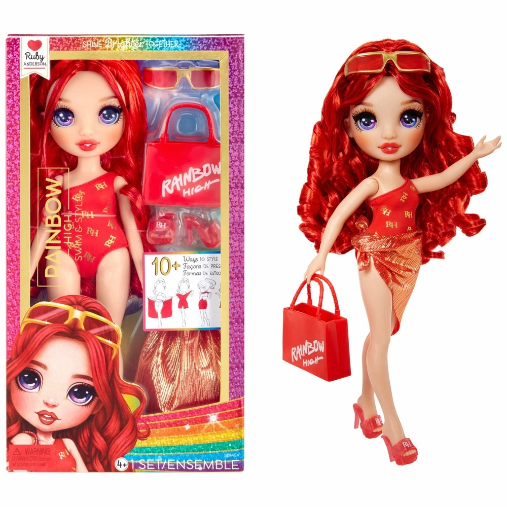 Rainbow High Swim & Style Ruby Fashion Doll Expert Insight Diverse Characters