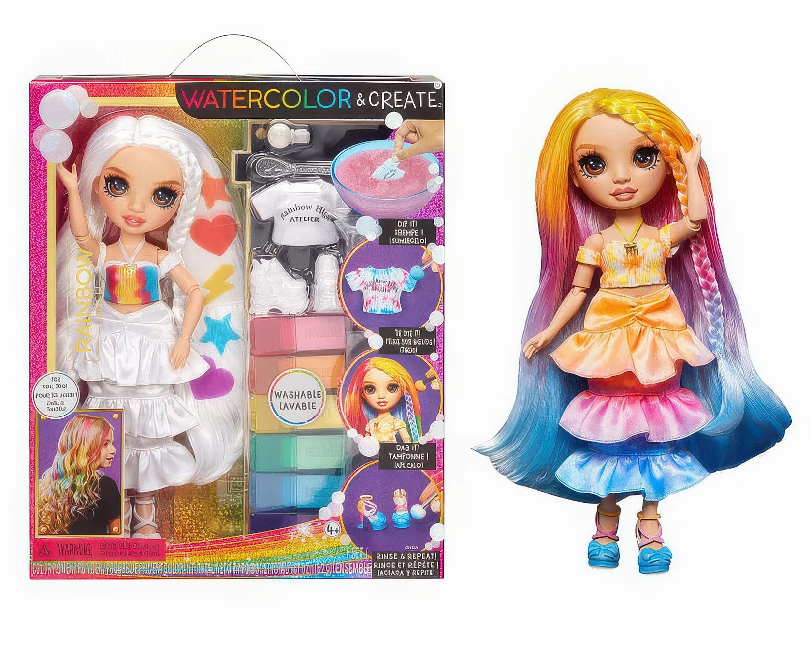 Rainbow High Watercolour & Create Fashion DIY Doll - Brown Eyes Slightly Scarce Premium Content
