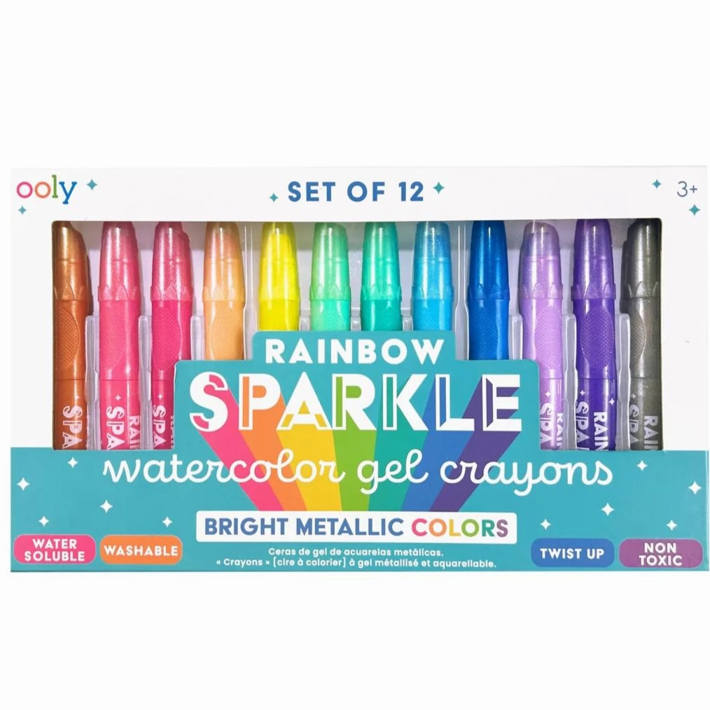 Rainbow Sparkle Watercolor Gel Crayons Office Set