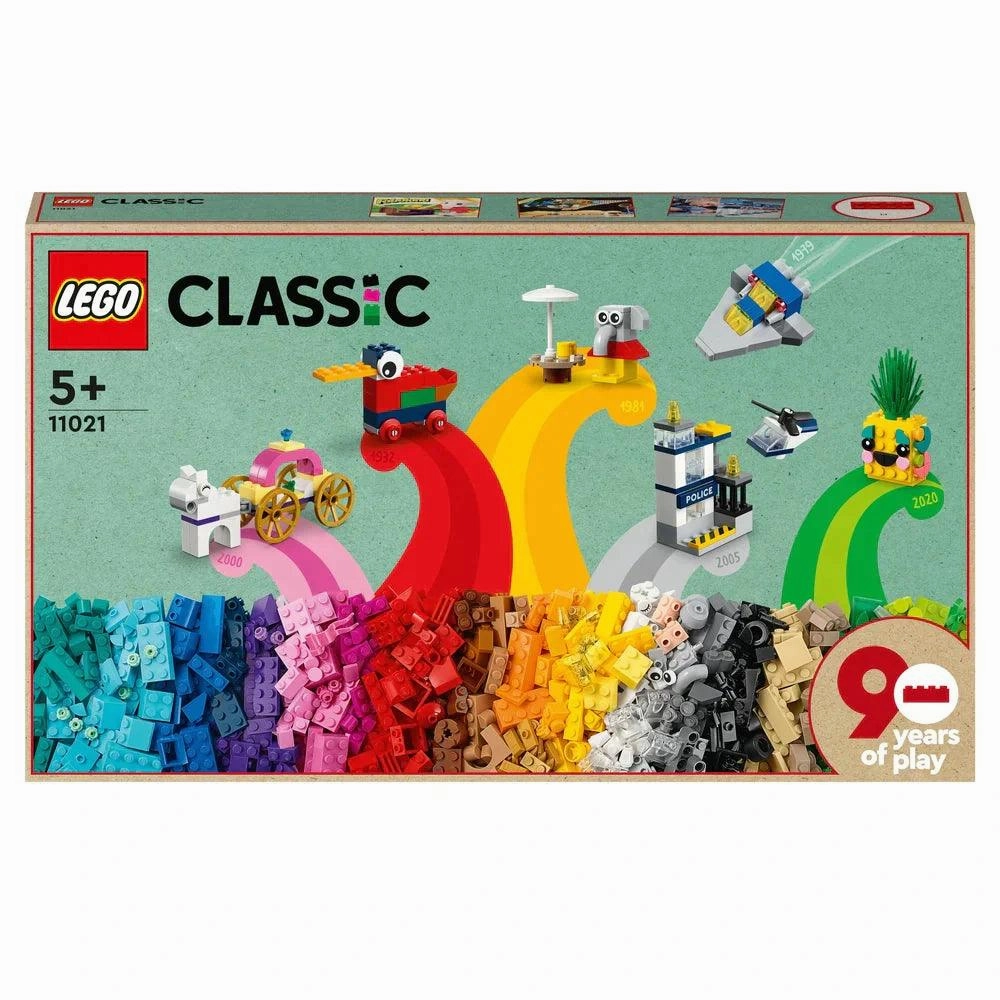 LEGO CLASSIC 11021 90 Years of Play Bricks Iconic Models Set Comedy Relief