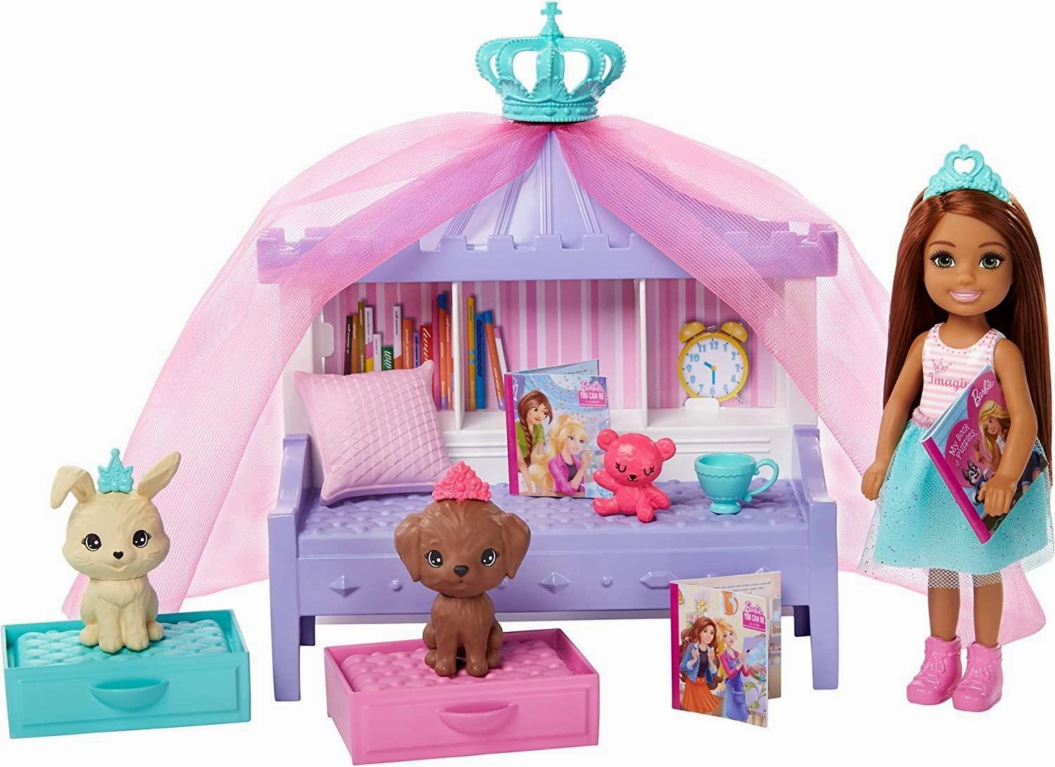 Reference Quality Barbie GML74 Princess Adventure Chelsea Princess Doll and Storytime Playset