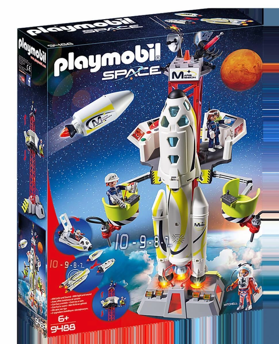 Authentic Brands Playmobil 9488 Mission Rocket with Launch Site