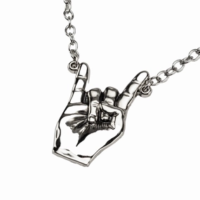 Rocker Hand Pendant Necklace Mystical Party Enchanting Displays