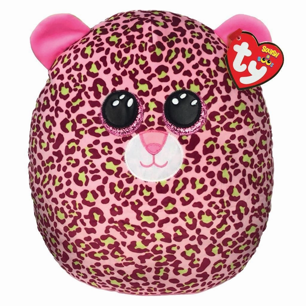 Ty Squish a Boo Lainey Leopard 31cm Plush Popular Choice Ruby Red