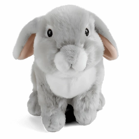 LIVING NATURE Grey French Lop-Eared Rabbit 22cm Plush Military Dress
