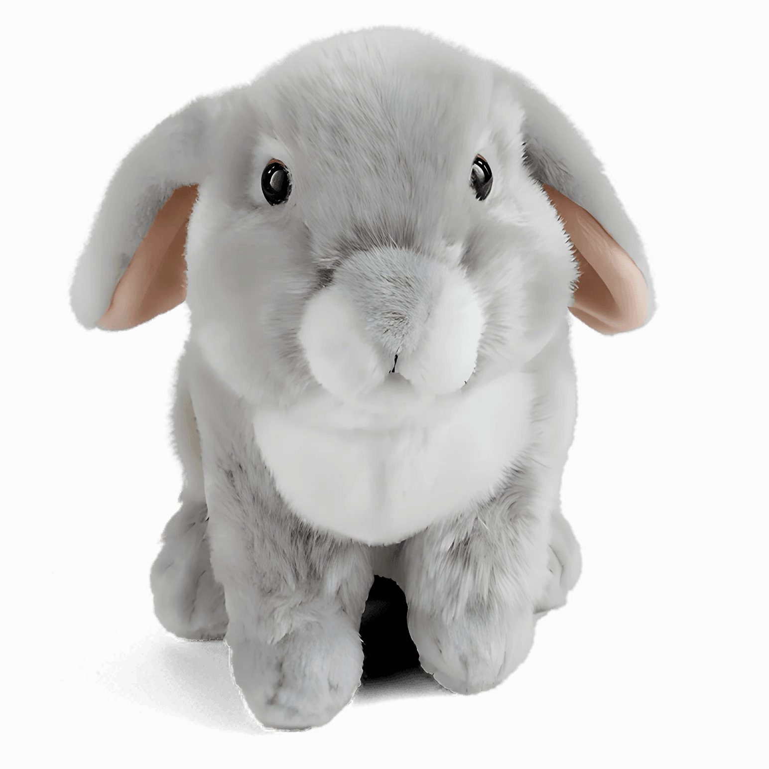 LIVING NATURE Grey French Lop-Eared Rabbit 22cm Plush Military Dress