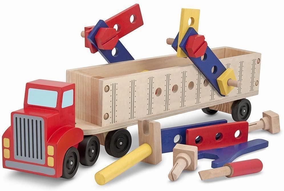 Random Drops Multiplayer Mayhem Melissa & Doug 12758 Big Rig Truck Wooden Building Set