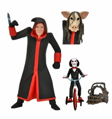 SAW ?C 6 IN SCALE ACTION FIGURE ?C TOONY TERRORS JIGSAW KILLER WITH BILLY AND TRICYCLE BOXED SET Whimsical Lights E Ornaments