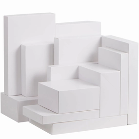 Ghoulish Decorations Monster Crafts 12 Pcs White Cardboard Xmas Gift Boxes include 6 Medium Size Boxes for Shirts