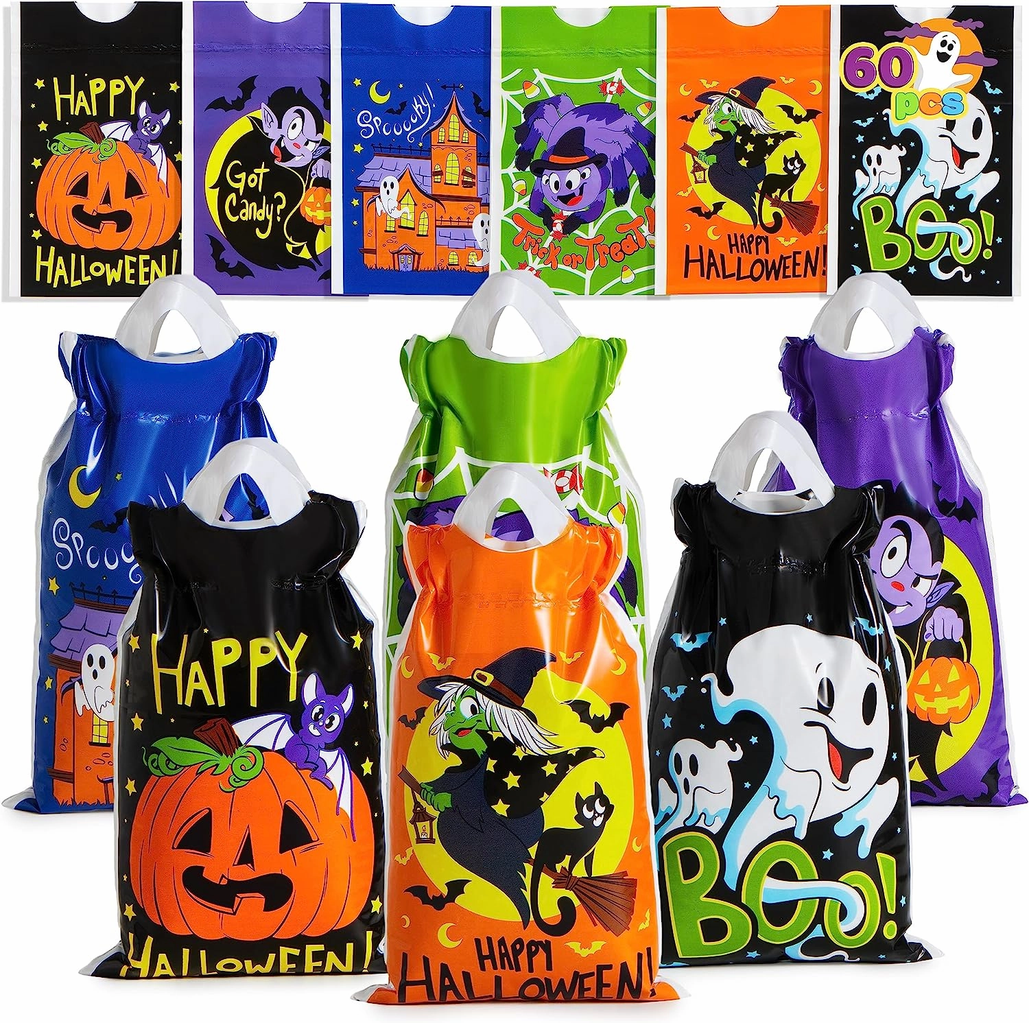Wicked Ornaments 60 Pcs Halloween Drawstring Candy Bags