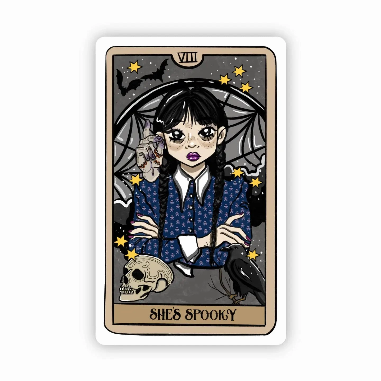 She's Spooky Tarot Card Sticker Mystical Masks