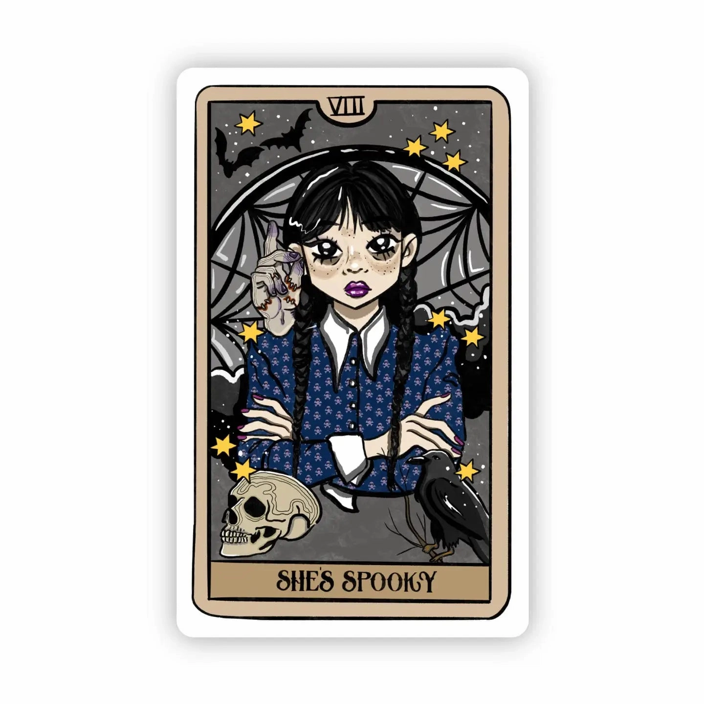 She's Spooky Tarot Card Sticker Enchanting Party Frightening Lights