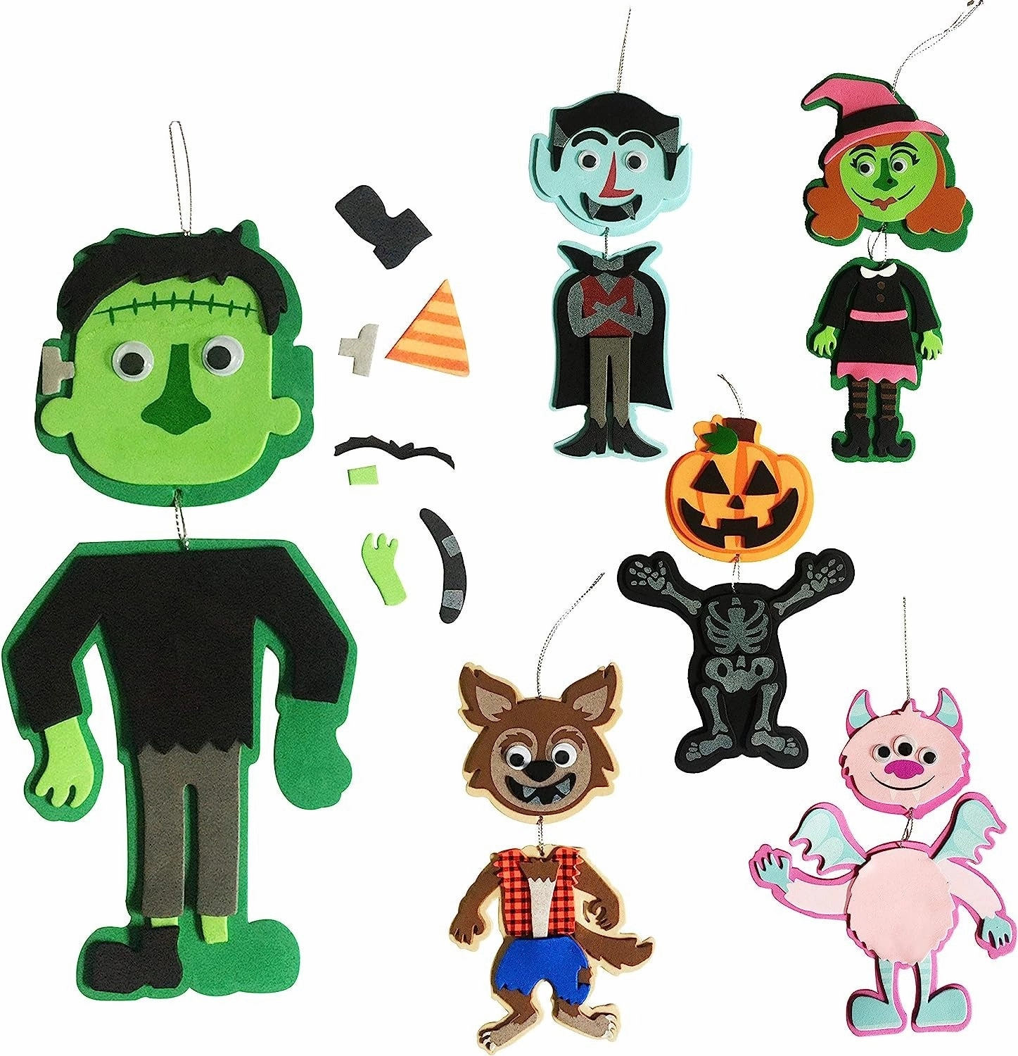 Wicked Lights Eerie Lights Foam Character Craft Set, 24 Pcs