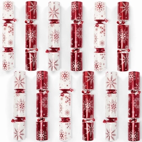 Mysterious Accents Christmas Party Table Favors (Red White Snowflake), 12 Pack