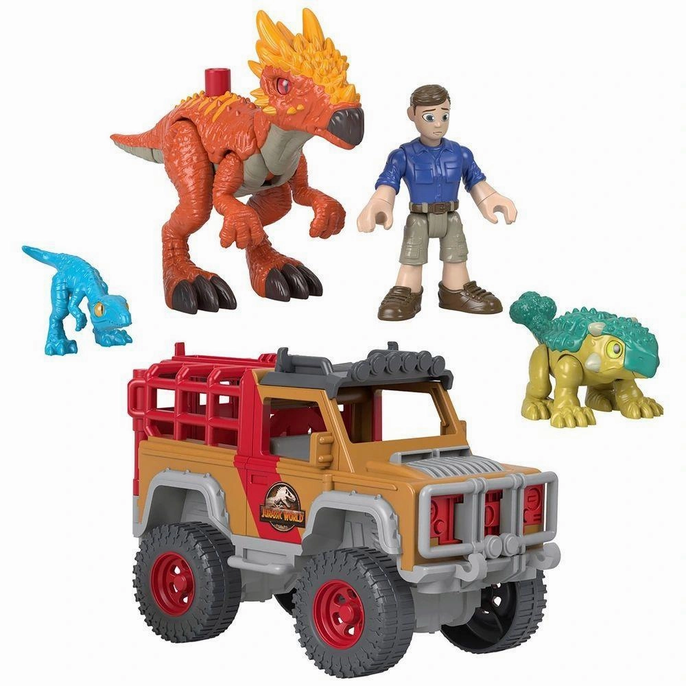 Ultimate Edition Imaginext Jurassic World Camp Cretaceous Vehicle, Figure and Dinos Pack