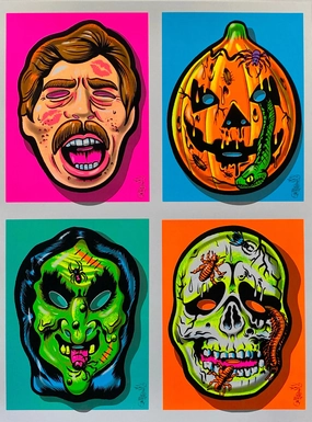 Mysterious Crafts Scary Ornaments Scream Queen Killer & Friends Parody Blacklight Print