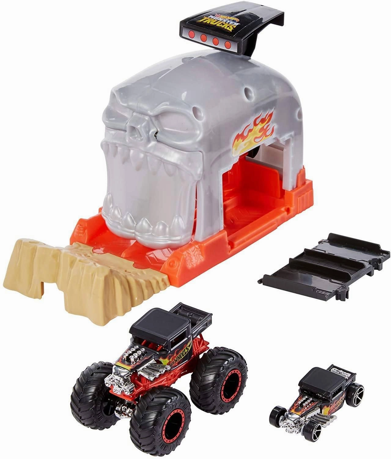 Story Rich Hot Wheels GKY02 Monster Trucks Pit and Launch Bone Shaker Playset