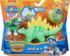 PAW Patrol Dino Rescue Figures and Mystery Dinosaur - Rocky and Stegosaurus Innumera