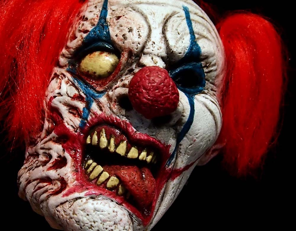 Singed Silas Clown - Half Mask Ghoulish Supplies Monster Displays