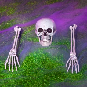 Skeleton Yard Stake Bright White, 3 Pcs Mystical Party Monster Ornaments