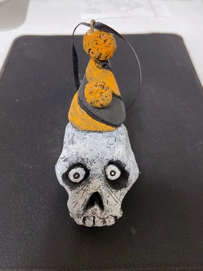 Ghostly Decor Playful Designs Skull With Hat Trick-A-Tree Ornament