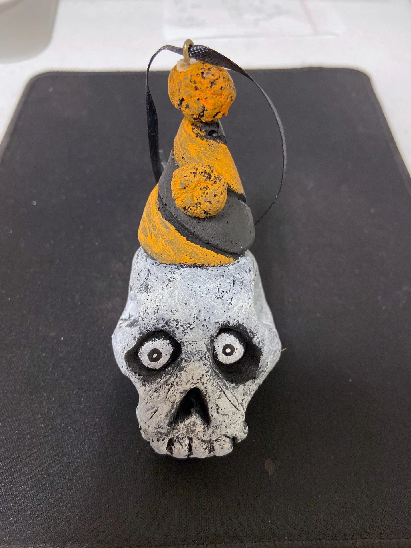 Ghostly Decor Playful Designs Skull With Hat Trick-A-Tree Ornament